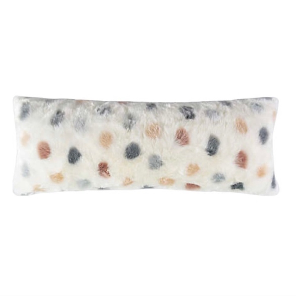 UGG Wren Jemma Polka Dot Soft Cozy Fuzzy Body Pillow Zippered Cover White